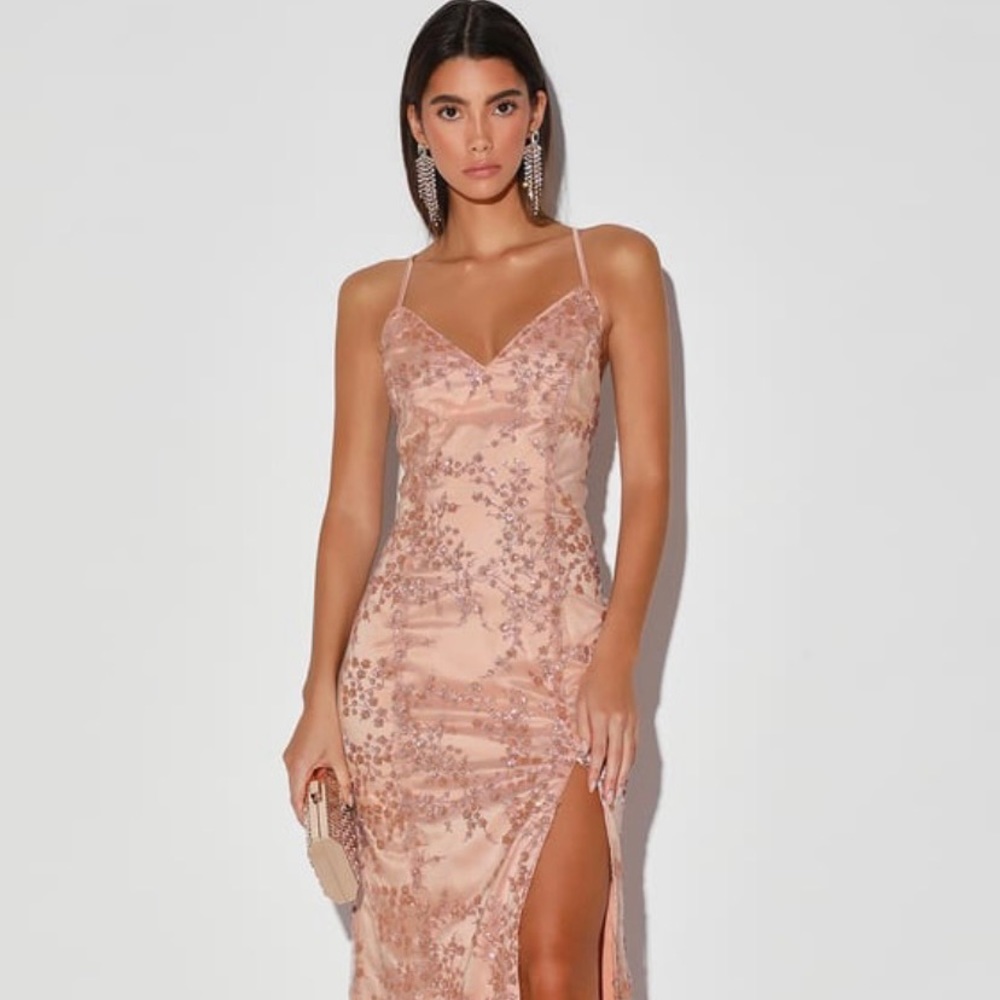 Lulus Blissful Blossoms Sequin Dress